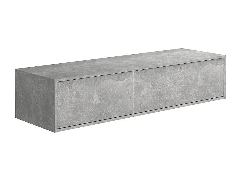 Mueble de baño bajo lavabo flotante - Color gris cemento - L150 cm - ISAURE II