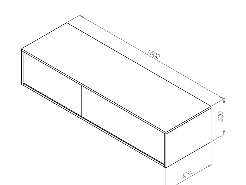 Mueble de baño flotante bajo lavabo - Color gris antracita - L150 cm - ISAURE II