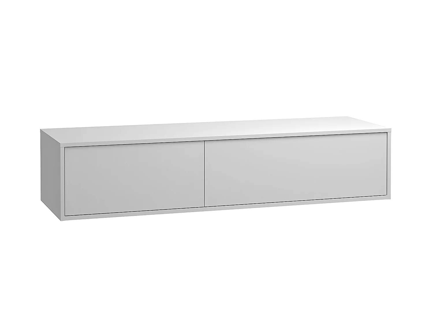 Szafka łazienkowa wisząca  biała z dwoma umywalkami - szer. 150 cm - ISAURE II