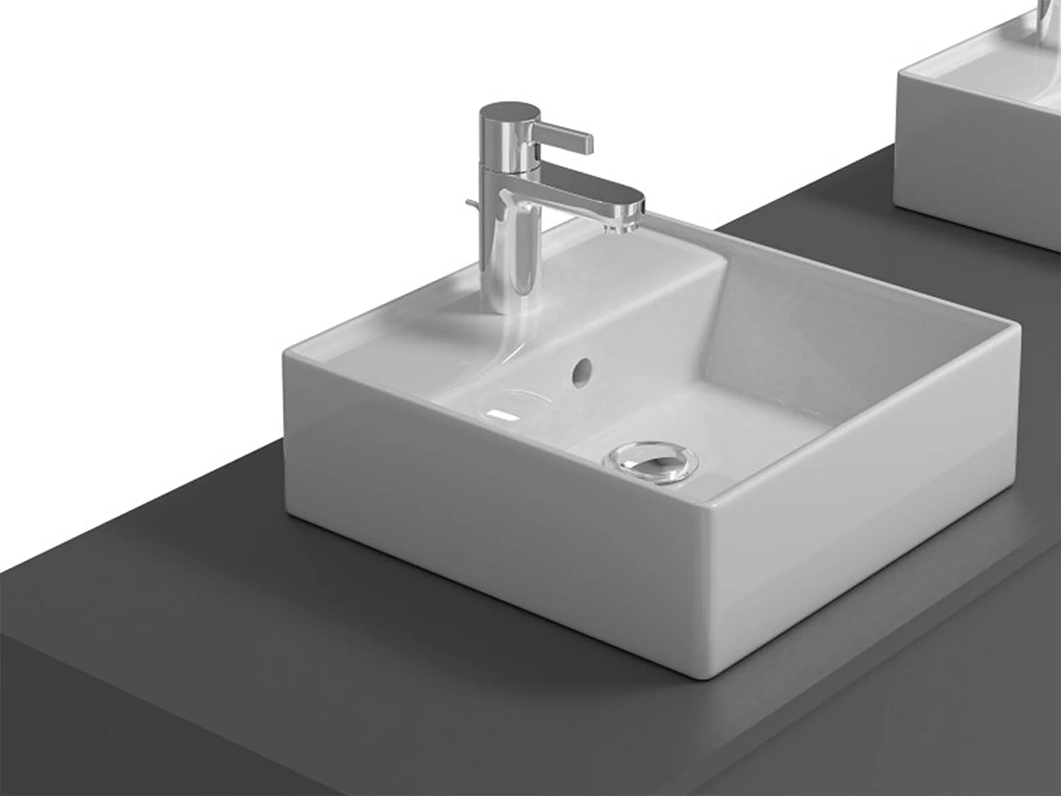 Meuble de salle de bain suspendu coloris gris anthracite avec double vasque - L150 cm - ISAURE II