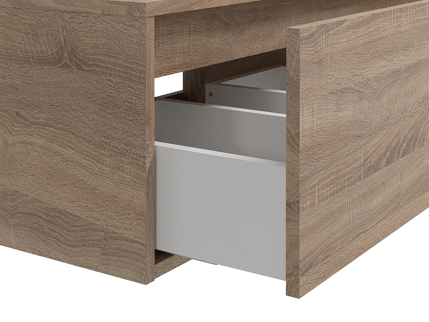 Waschbeckenunterschrank hängend mit Doppelwaschbecken - Holzfarben hell - L150 cm - ISAURE II