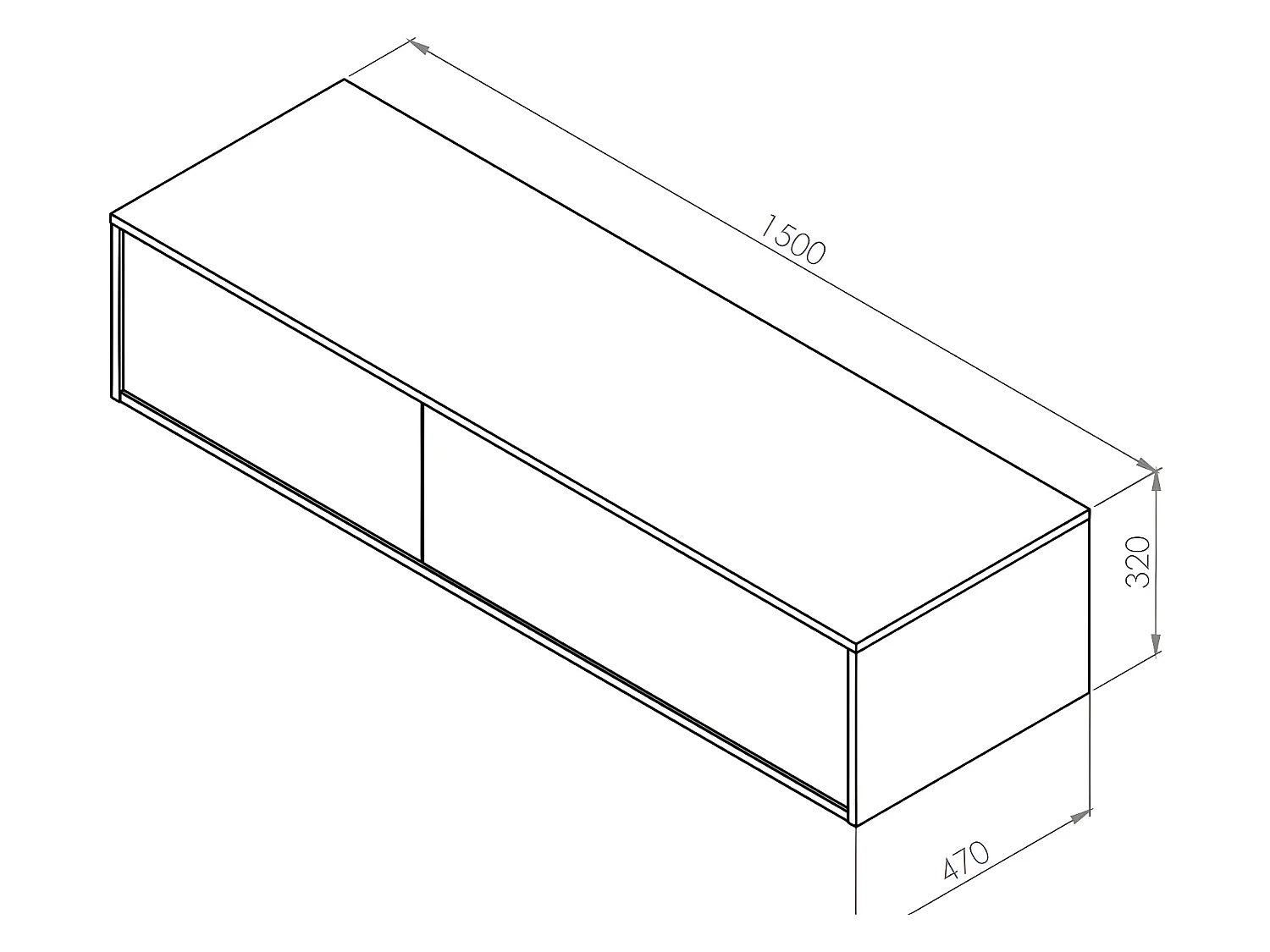 Móvel de casa de banho suspenso cor natural escura com lavatório duplo C150 cm - ISAURE II