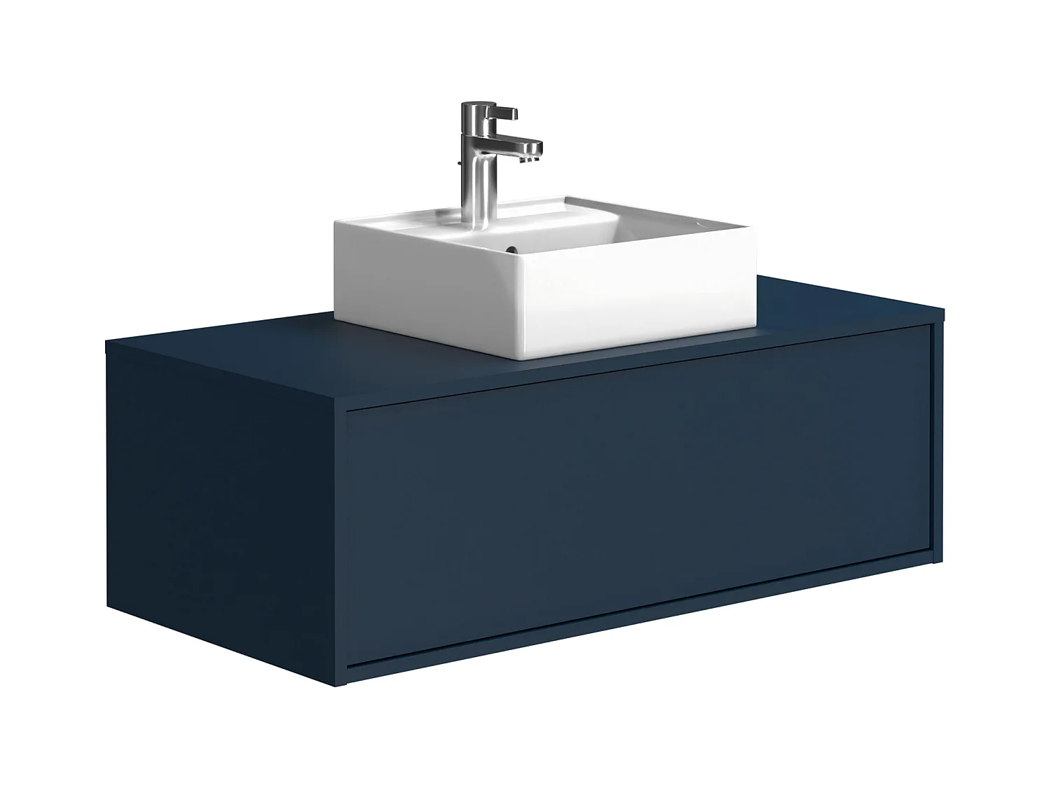 Mueble de baño flotante color azul noche con lavabo - 94 cm - TEANA II