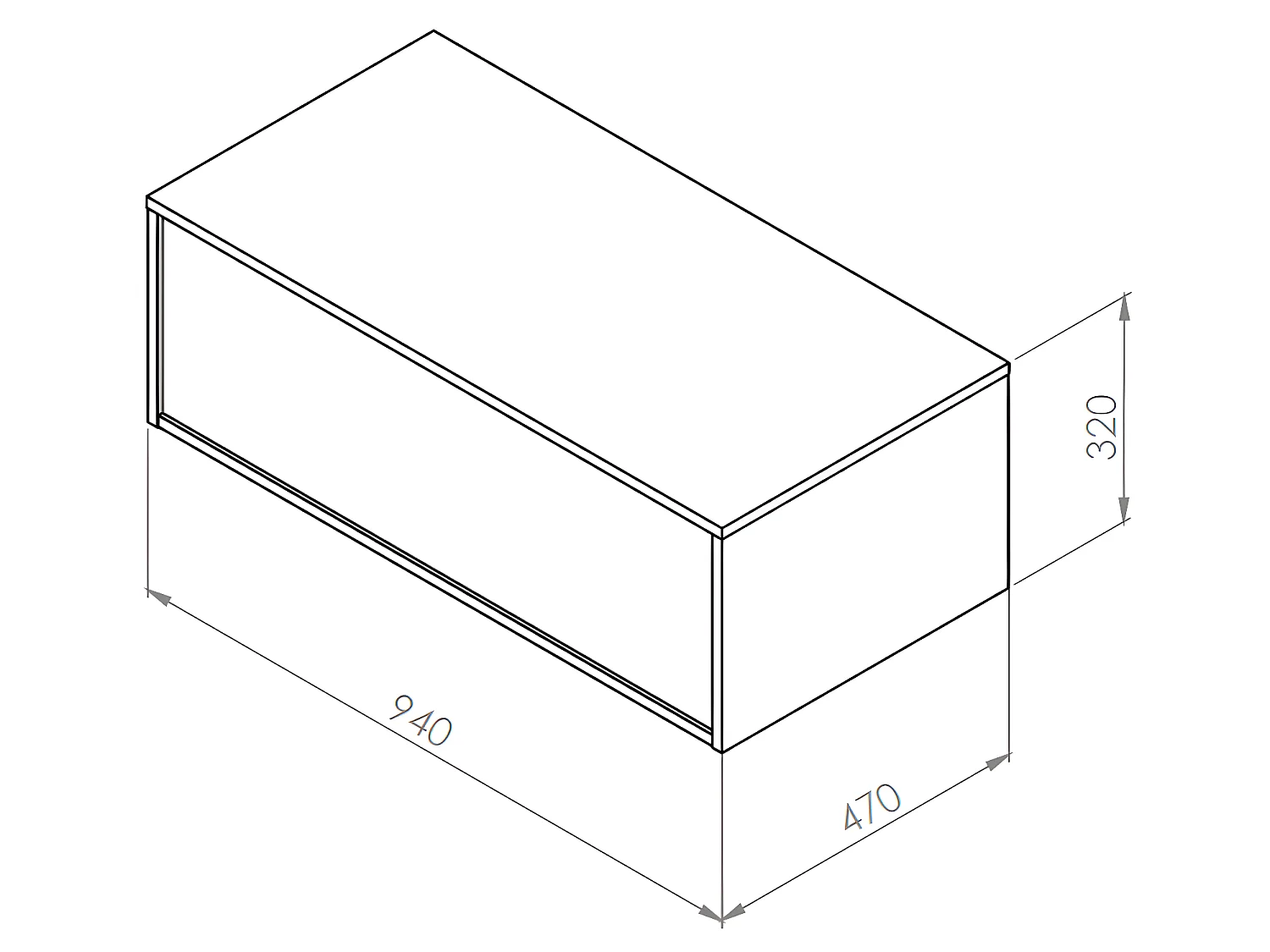 Hangend badkamermeubel onder wastafel - Nachtblauw - 94 cm - TEANA II