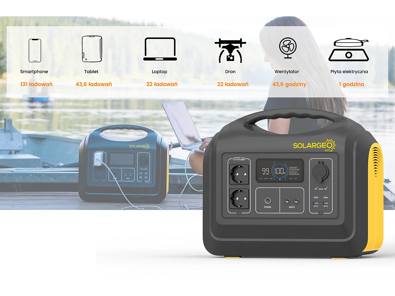 Akumulator przenośny - Poj. 1488 Wh - 1800 W - ELECFULL