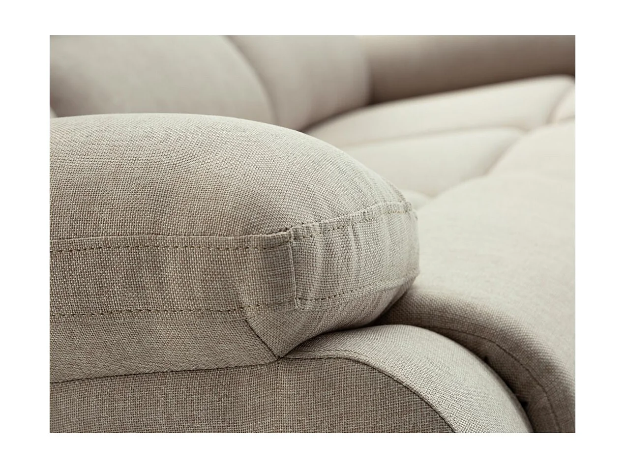 Canapé Relaxation manuel 3 places Léo en Tissu - Beige - L193 x P93 x H96cm - Loungitude