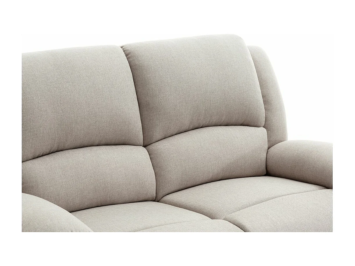 Canapé Relaxation manuel 2 places Léo en Tissu - Beige - L143 x P93 x H96cm - Loungitude