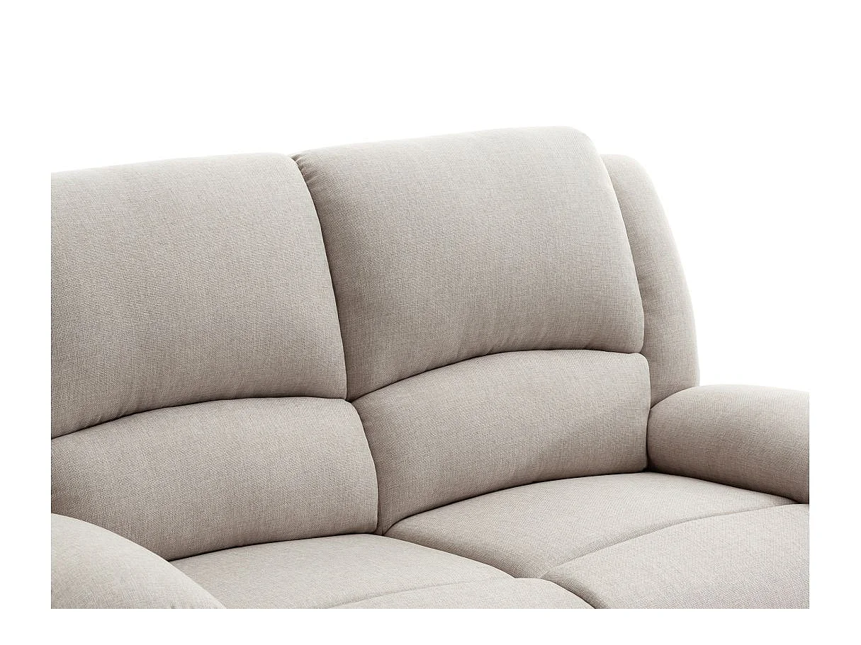 Canapé Relaxation manuel 2 places Léo en Tissu - Beige - L143 x P93 x H96cm - Loungitude