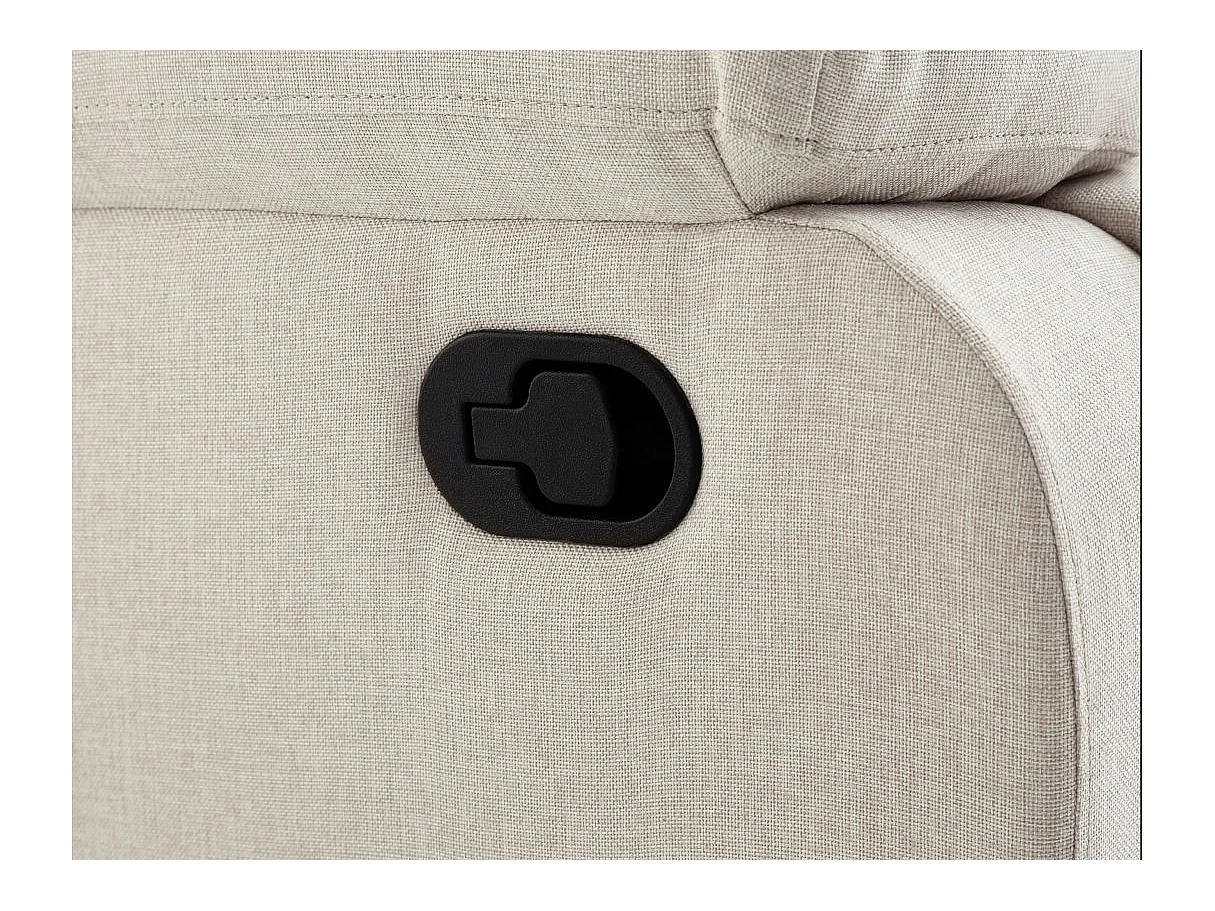 Canapé Relaxation manuel 2 places Léo en Tissu - Beige - L143 x P93 x H96cm - Loungitude