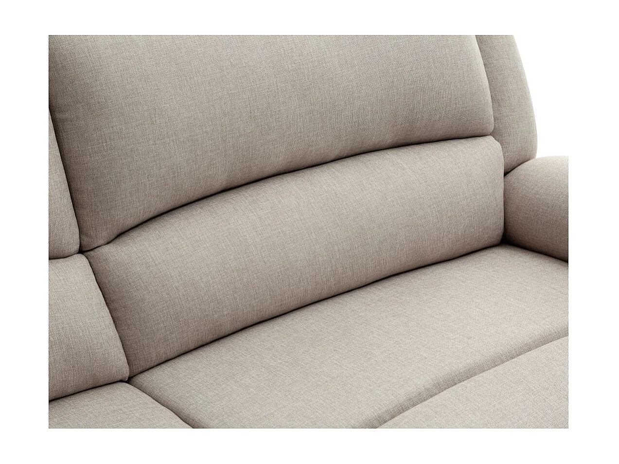 Canapé relax manuel 3 places avec 2 assises XXL Léo en tissu - Beige - L193 x P93 x H96cm - Loungitude