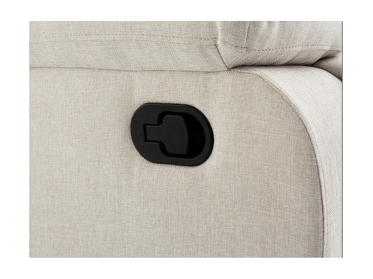 Canapé relax manuel 3 places avec 2 assises XXL Léo en tissu - Beige - L193 x P93 x H96cm - Loungitude