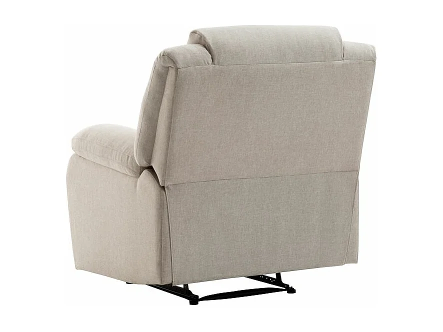 Fauteuil Relaxation manuel Léo en Tissu - Beige - L88 x P93 x H96cm - Loungitude