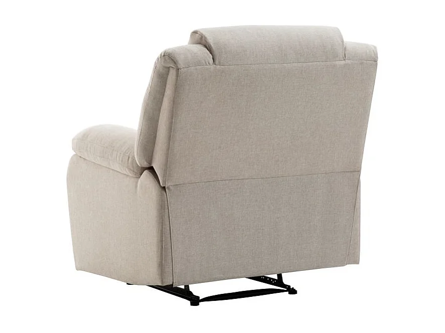 Fauteuil Relaxation manuel Léo en Tissu - Beige - L88 x P93 x H96cm - Loungitude