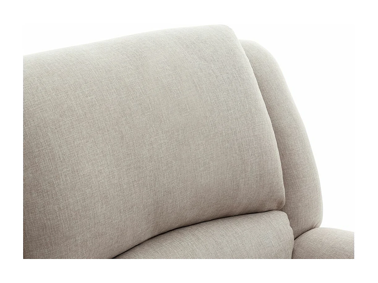 Fauteuil Relaxation manuel Léo en Tissu - Beige - L88 x P93 x H96cm - Loungitude