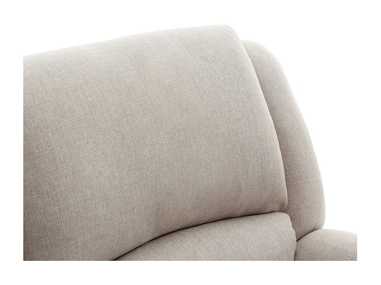 Fauteuil Relaxation manuel Léo en Tissu - Beige - L88 x P93 x H96cm - Loungitude