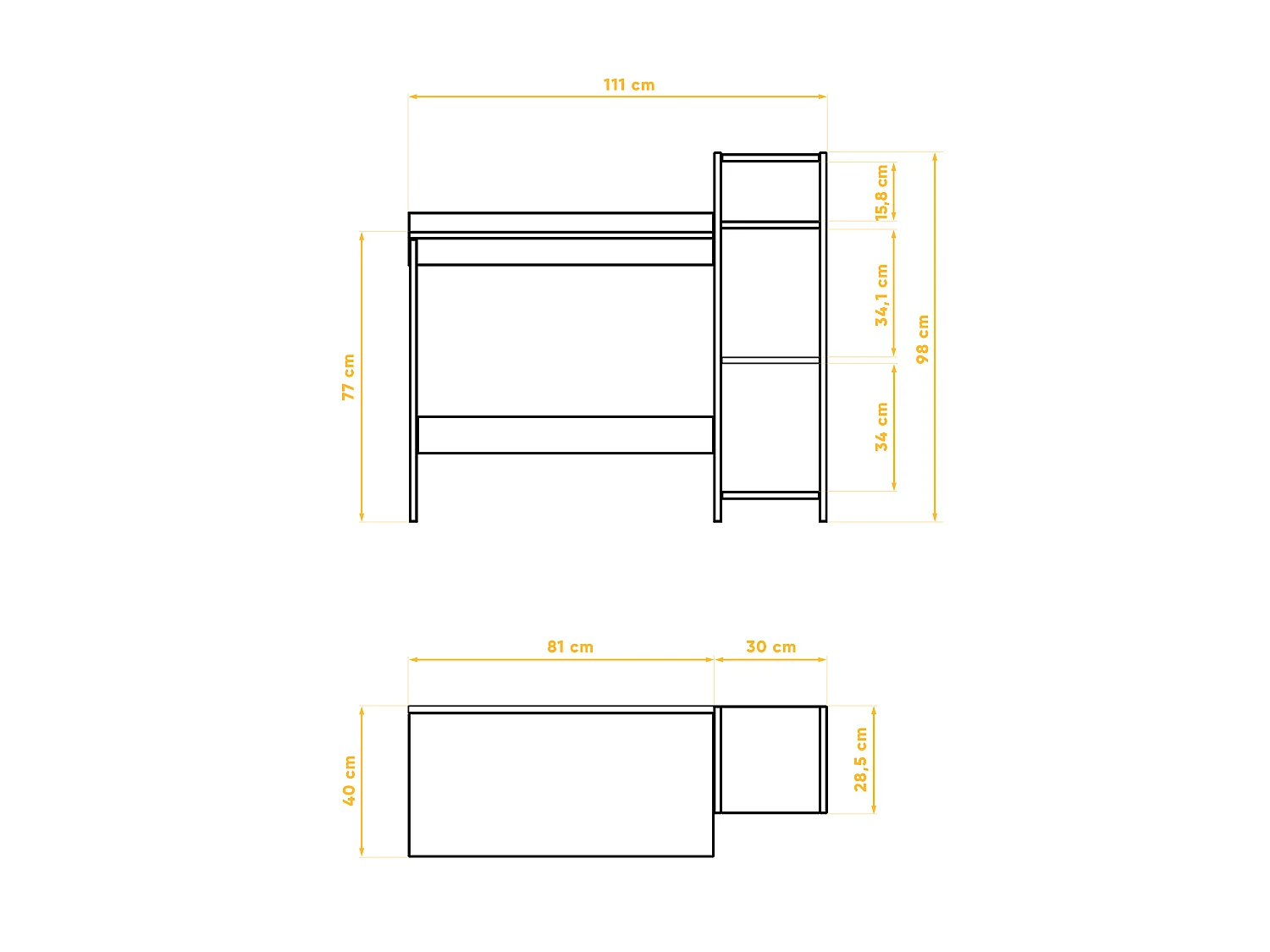 VIGO - Coiffeuse en chêne sauvage, finition à l'huile naturelle