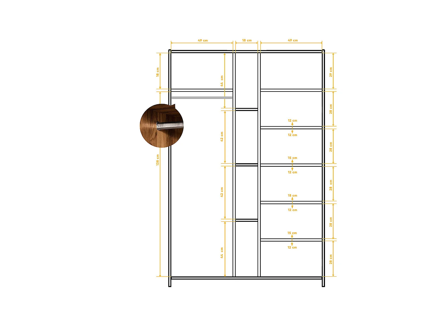 VIGO - Kleiderschrank  aus Kernbuche, naturgeölt