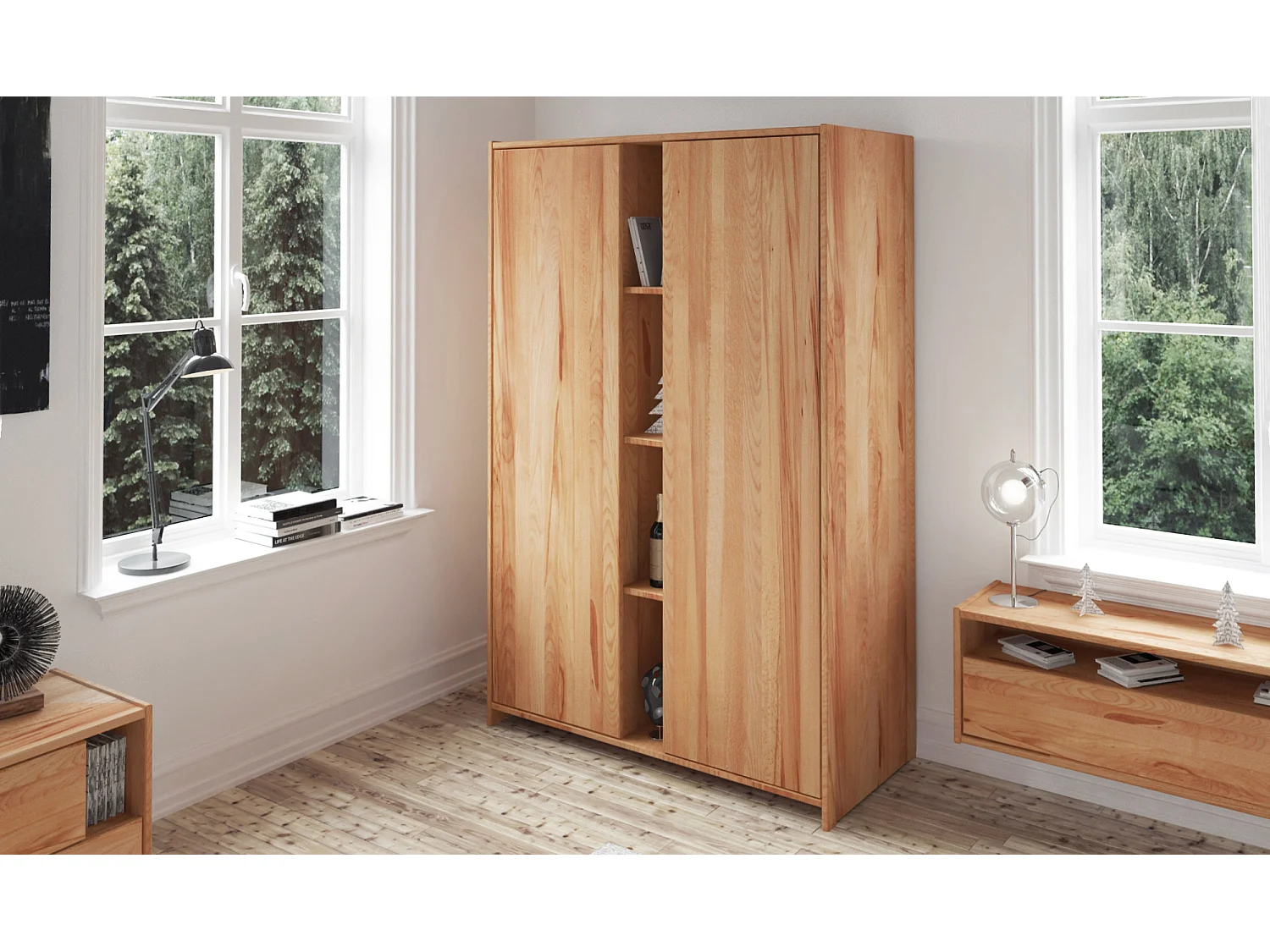 VIGO - Armoire en coeur de hêtre, huilé naturel