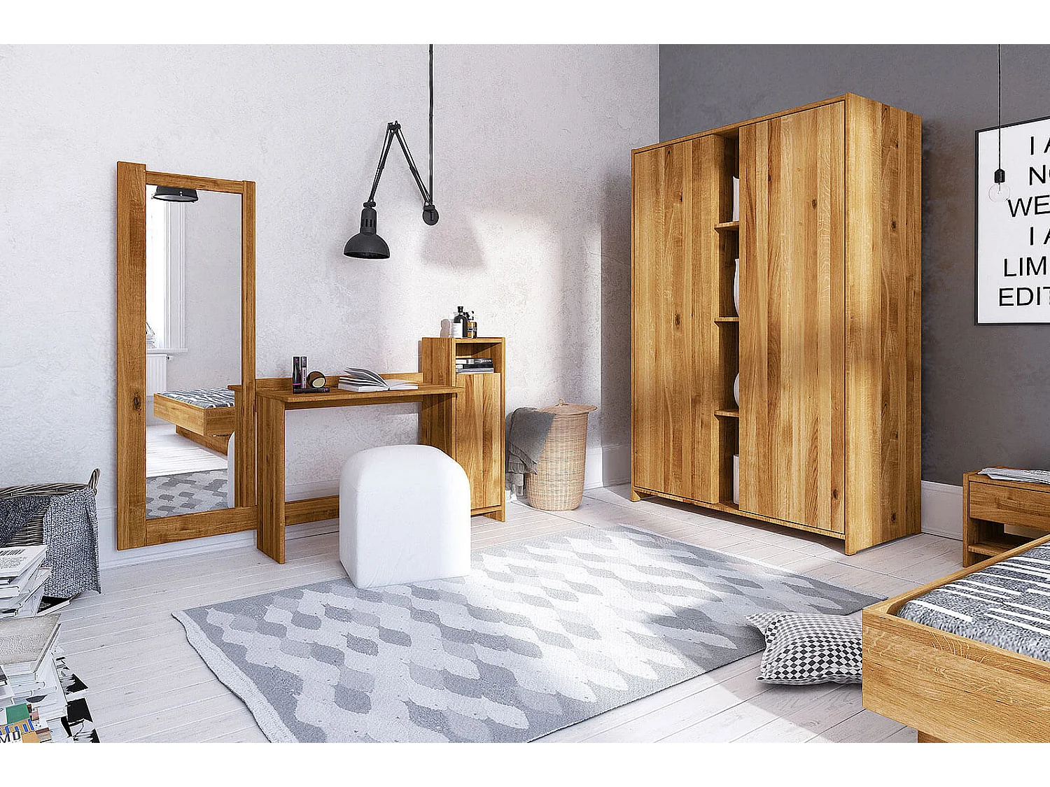 VIGO - Kleiderschrank  aus Wildeiche, naturgeölt