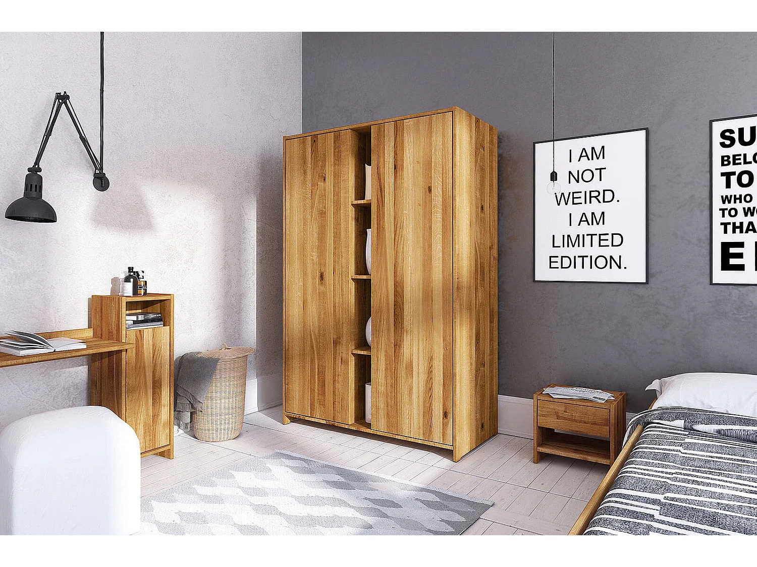 VIGO - Armoire en chêne sauvage, huilé naturel