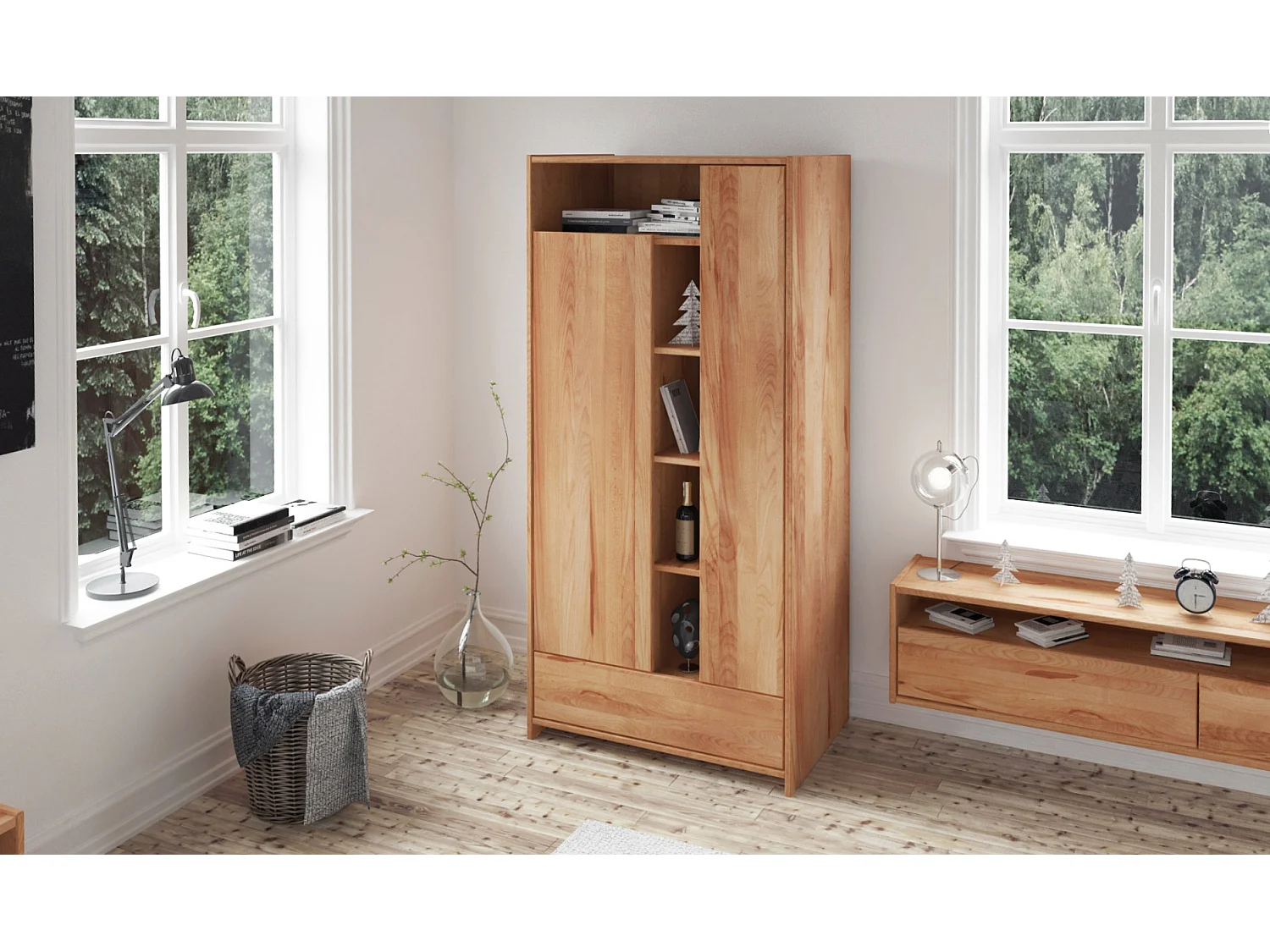 VIGO - Kleiderschrank  aus Kernbuche, naturgeölt