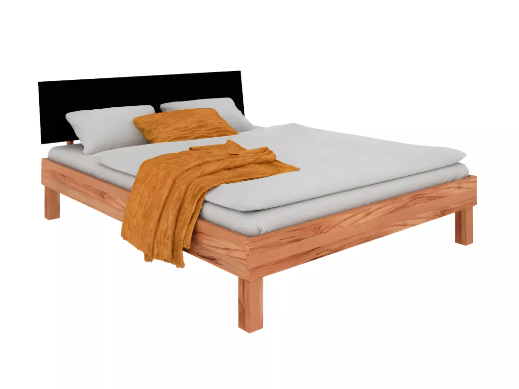 Kauf Unique VIGO - Bett mit Kopfteil aus MDF 120x200 aus Kernbuche, naturgeölt