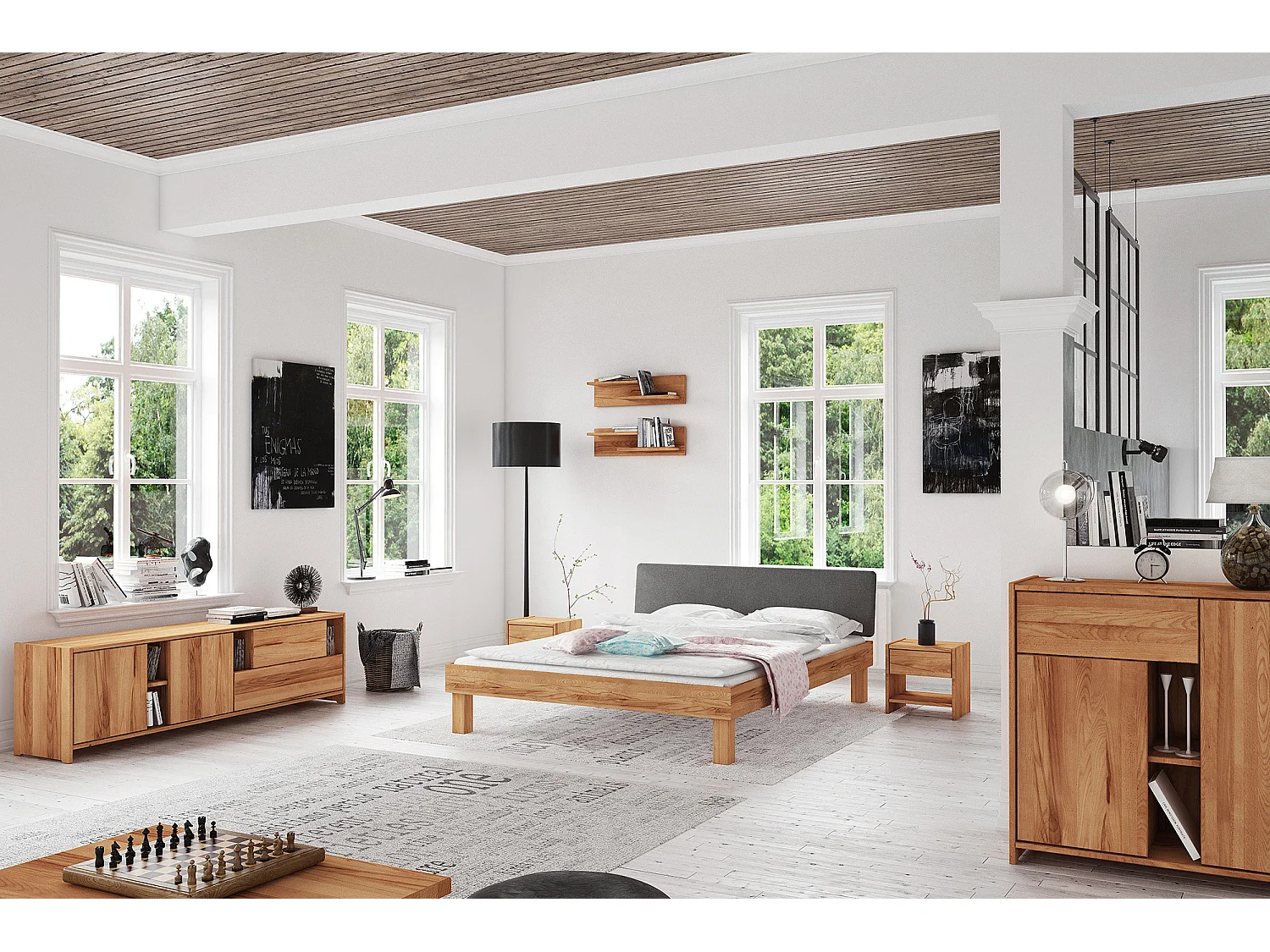 VIGO - Bett 140x200 aus Kernbuche, naturgeölt