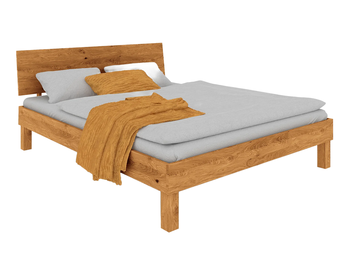 VIGO - Bett  200x200 aus Wildeiche, naturgeölt