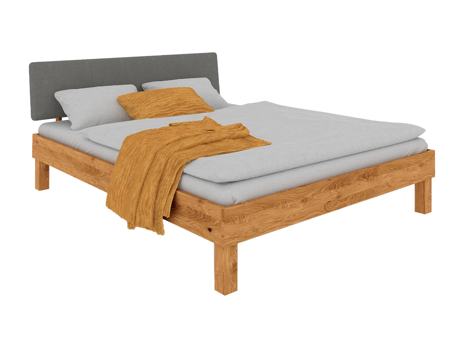 VIGO - Bett 200x200 aus Wildeiche, naturgeölt