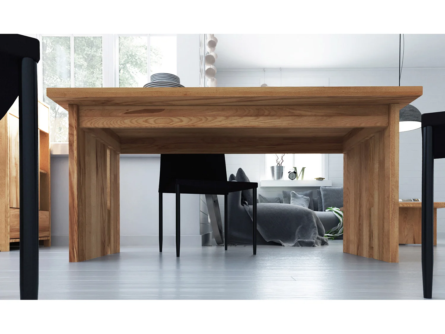 VIGO - Esstisch mit Ausziehfunktion  100x200 aus Kernbuche, naturgeölt