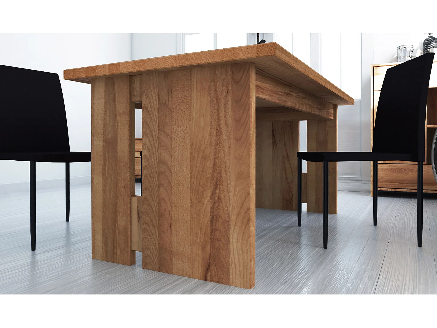 VIGO - Esstisch mit Ausziehfunktion  100x200 aus Kernbuche, naturgeölt