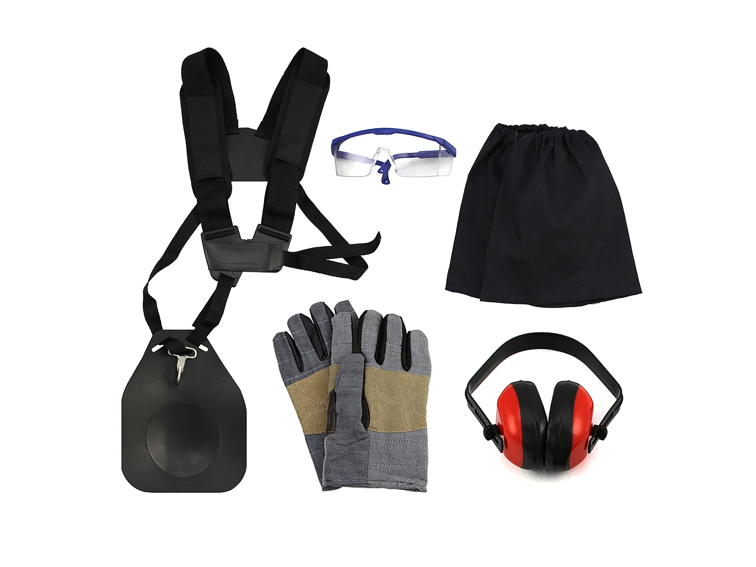 Multiutensile 5 in 1 con tagliasiepi, motosega, tagliaerba, decespugliatore e prolunga da 100 cm. Motore a benzina a 2 tempi da 52 cc, Attrezzatura di sicurezza