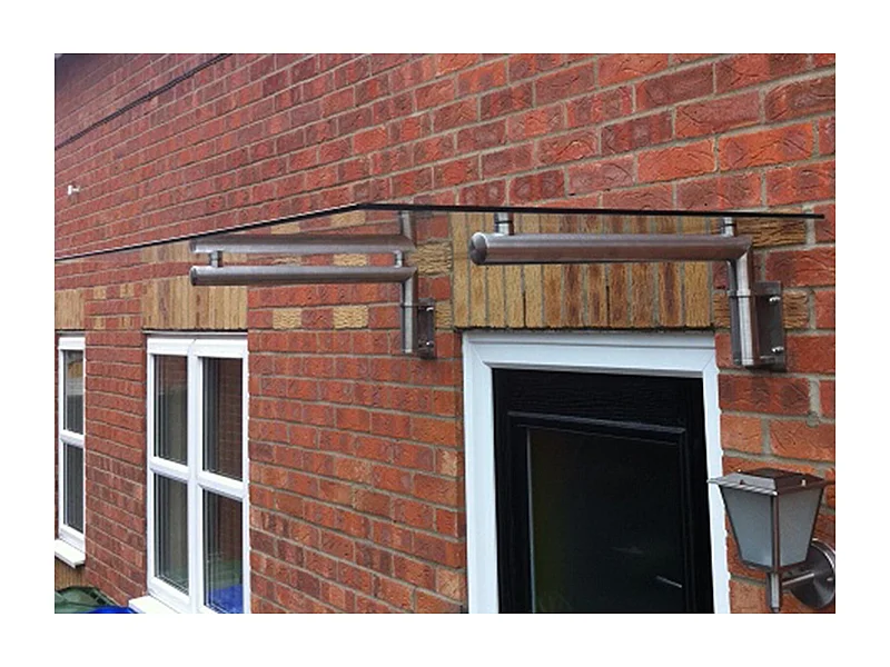 MonsterShop Glasvordach Vordächer Vordach Haustürüberdachung Überdachung Glasdach Haustüre Glas-Vordach Haustür-Vordach Haustürvordach Canopy aus Glas 180cm x 80cm