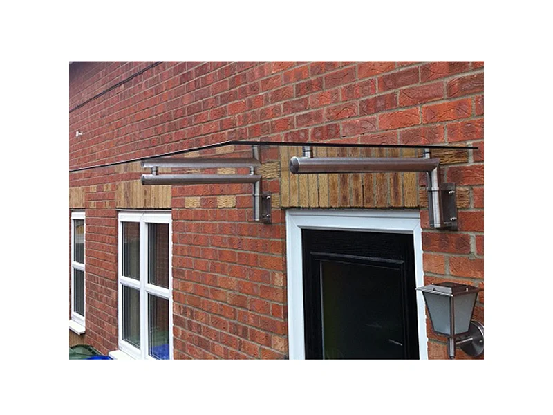 Pensilina, Tettoia Modulabile In Vetro, Porta Finestre Da Esterno, Impermeabile Resistente alla Corrosione in Acciaio Inossidabile per Porte Esterne - 120x80 cm