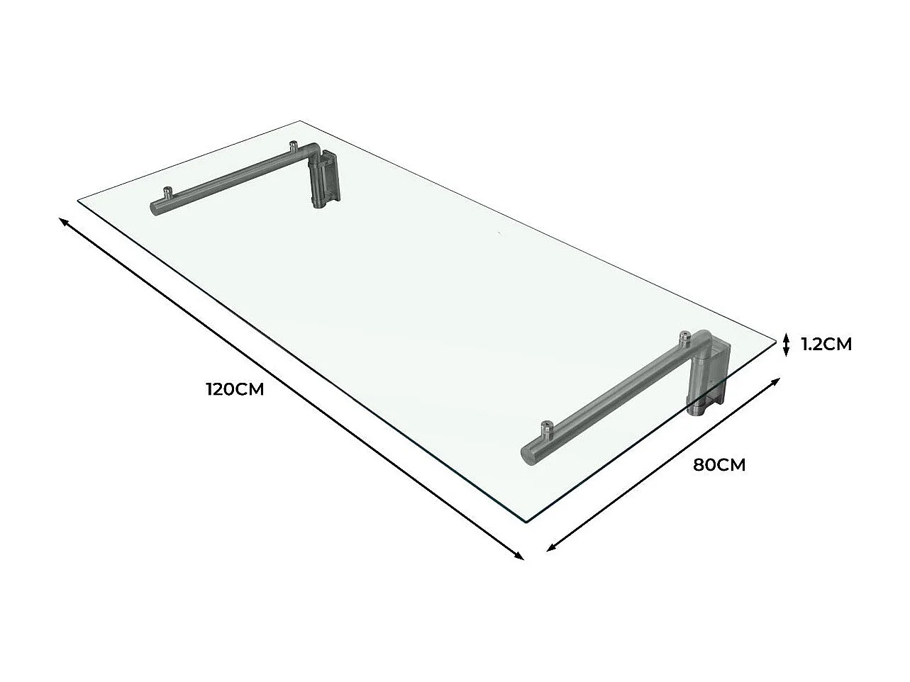 Canopé en Verre 120 cm x 80 cm avec Support