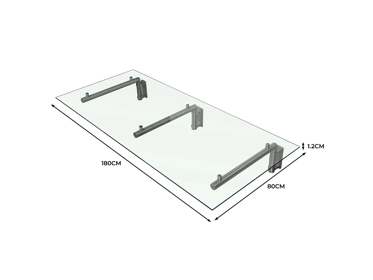Canopé en Verre 120 cm x 80 cm avec Support