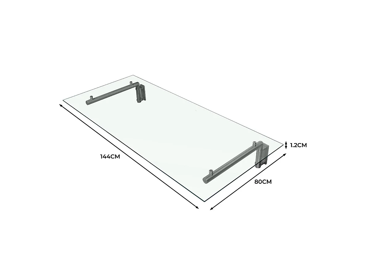 Auvent Porte d'Entrée en Verre 144cm x 80cm MonsterShop