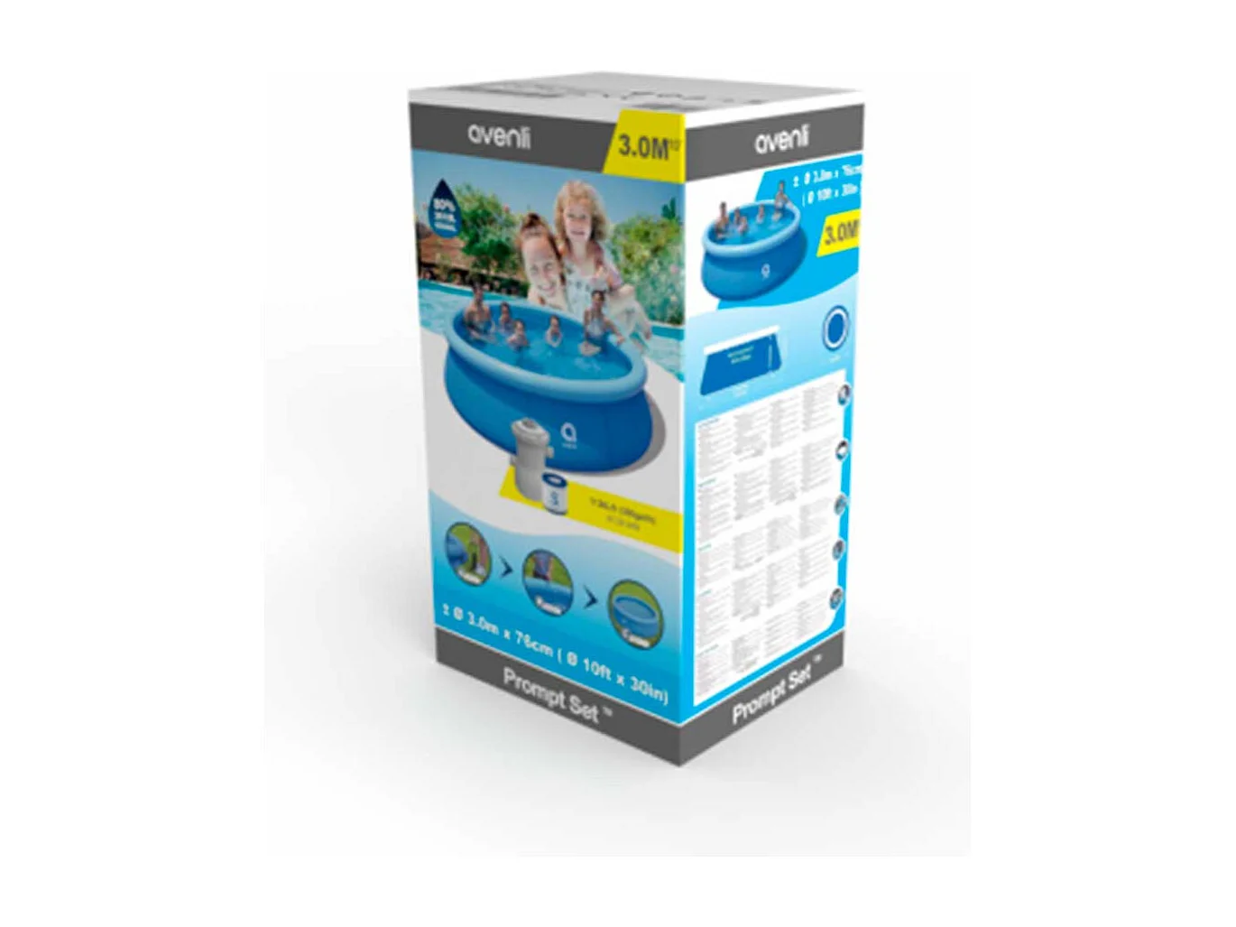 Piscina independiente redonda 3m x 76cm Jilong