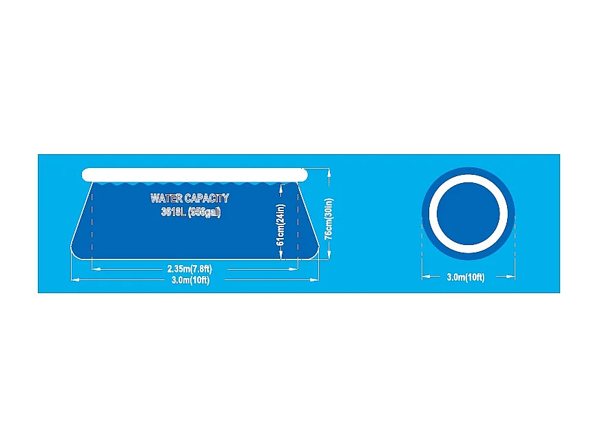 Piscine ronde autoportante Jilong 3m x 76cm