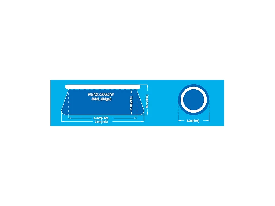 Piscine ronde autoportante Jilong 3m x 76cm