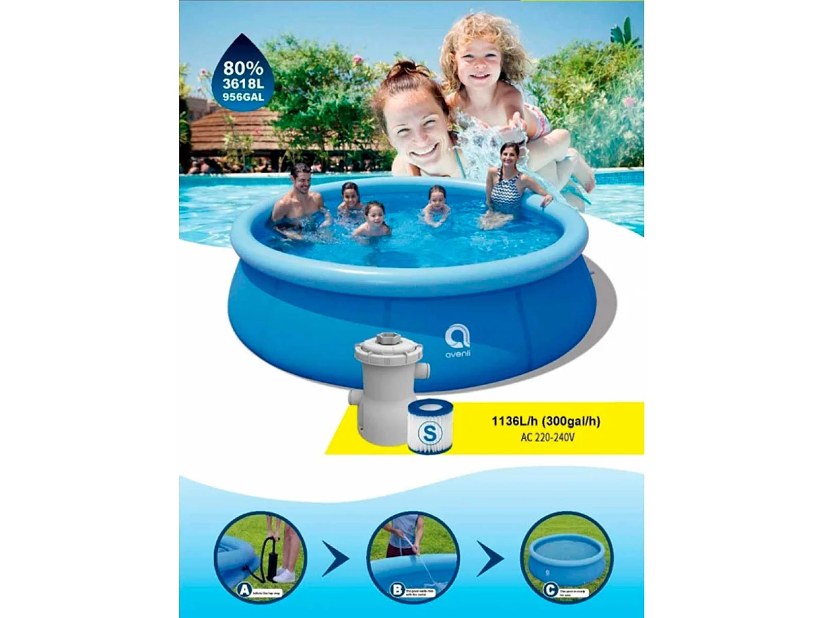 Piscine ronde autoportante Jilong 3m x 76cm
