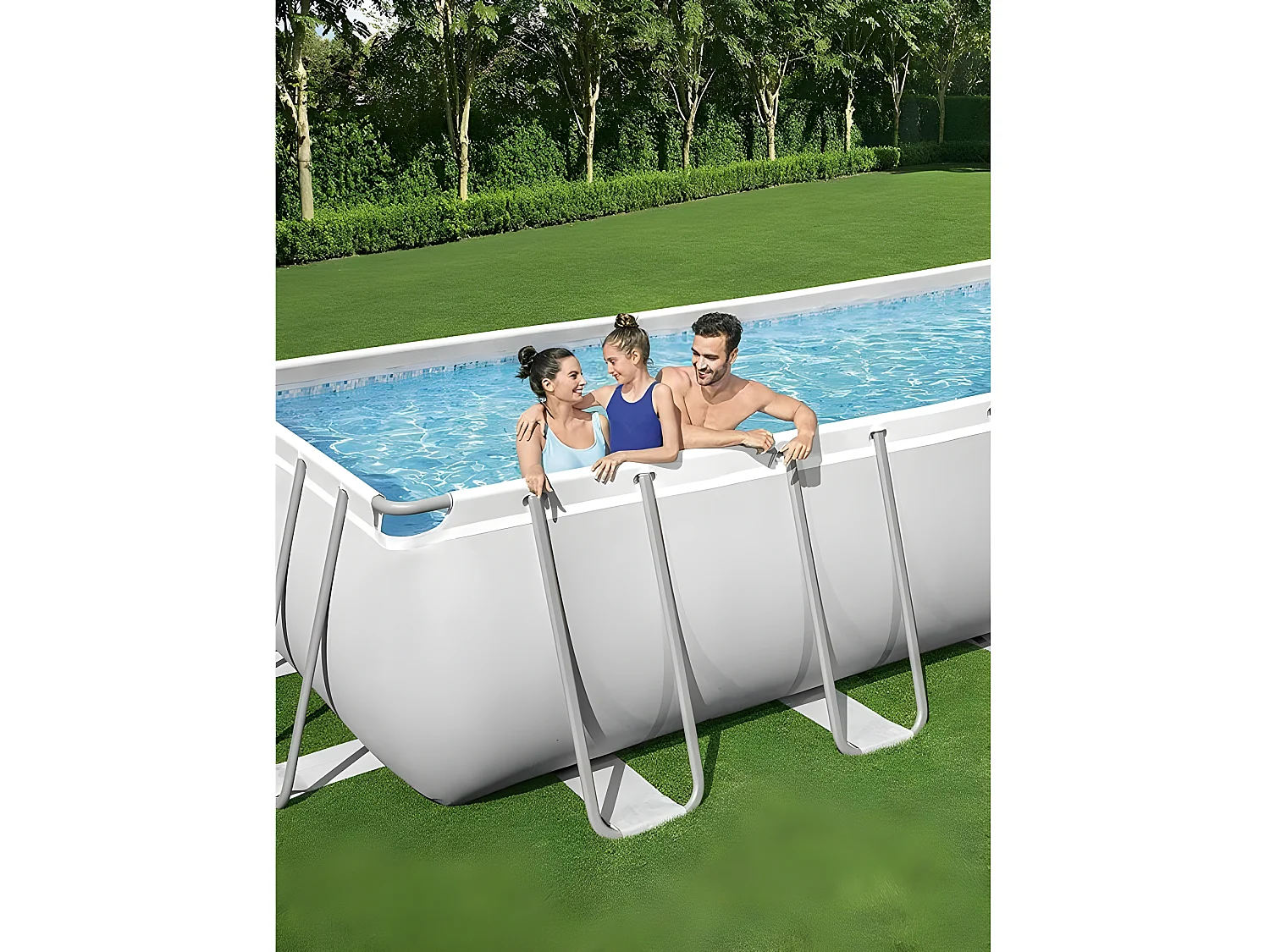 Piscina fuori terra con struttura 400x200x100 cm con scaletta e pompa filtro