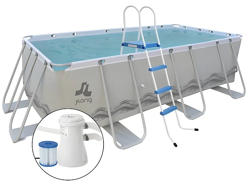 Piscina fuori terra con struttura 400x200x100 cm con scaletta e pompa filtro