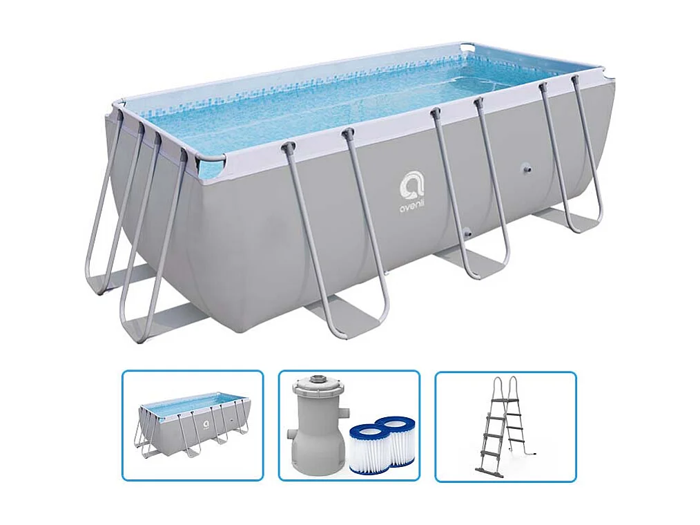 Piscine hors sol rectangulaire 400x207x122 cm