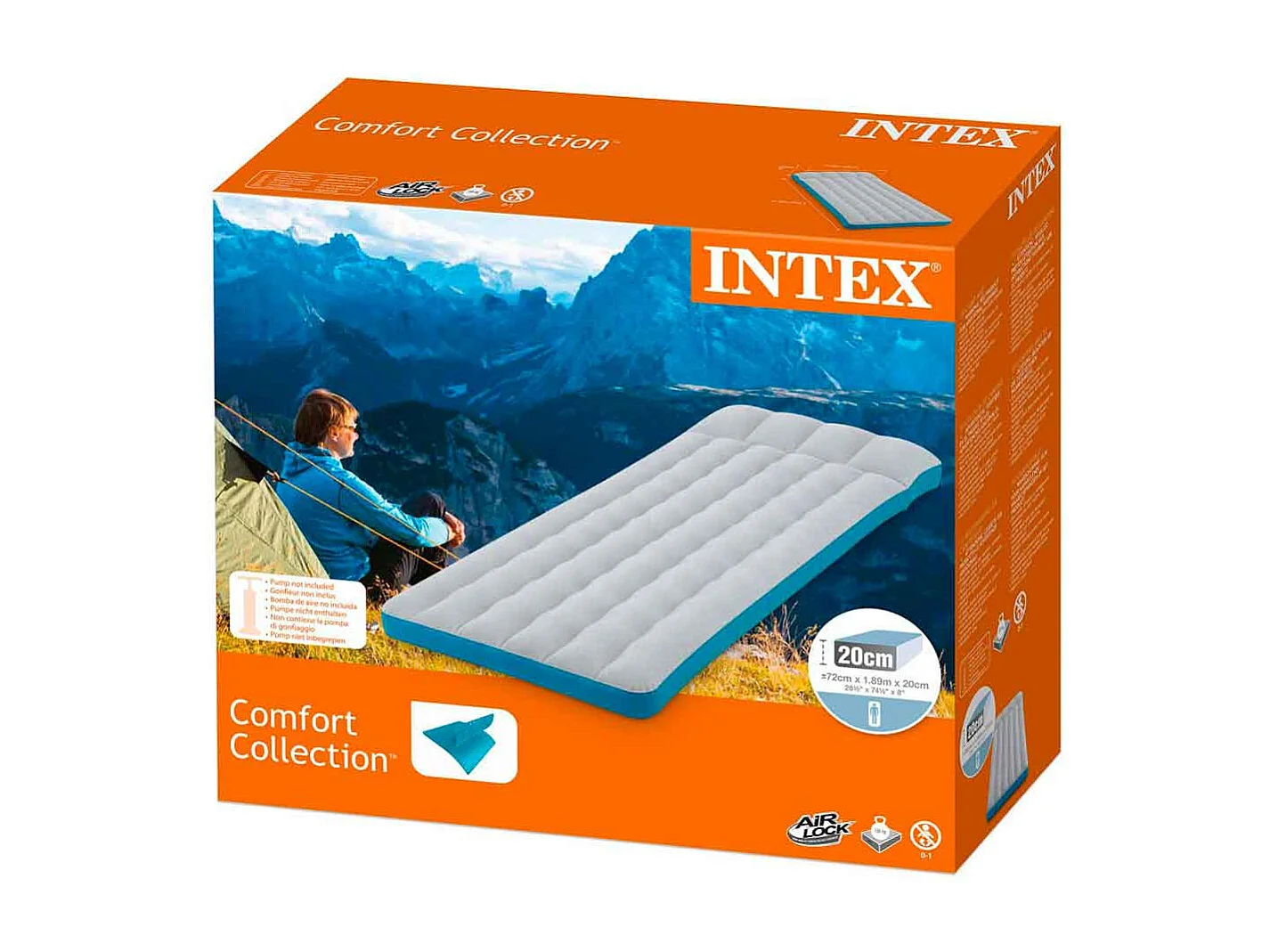 Campingmatras in gelamineerd vinyl 189x72x20 cm Intex 67998