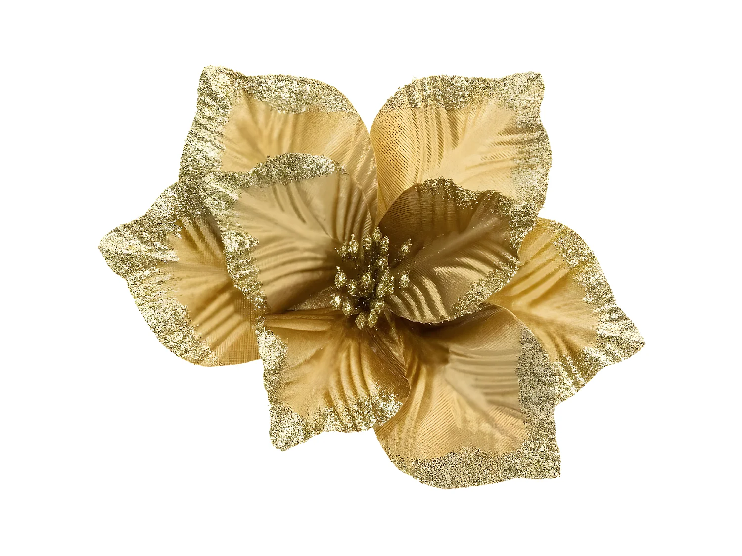Sujet de Noël Déco "Poinsettia" 21cm Or