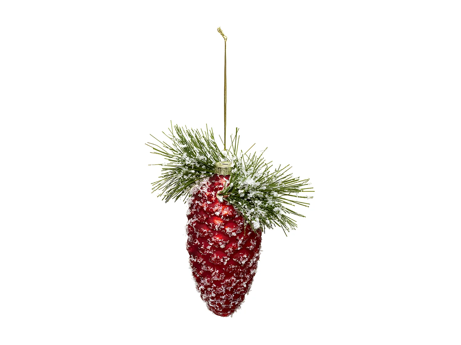 Sujet de Noël Pomme de Pin "Soir" 13cm Rouge