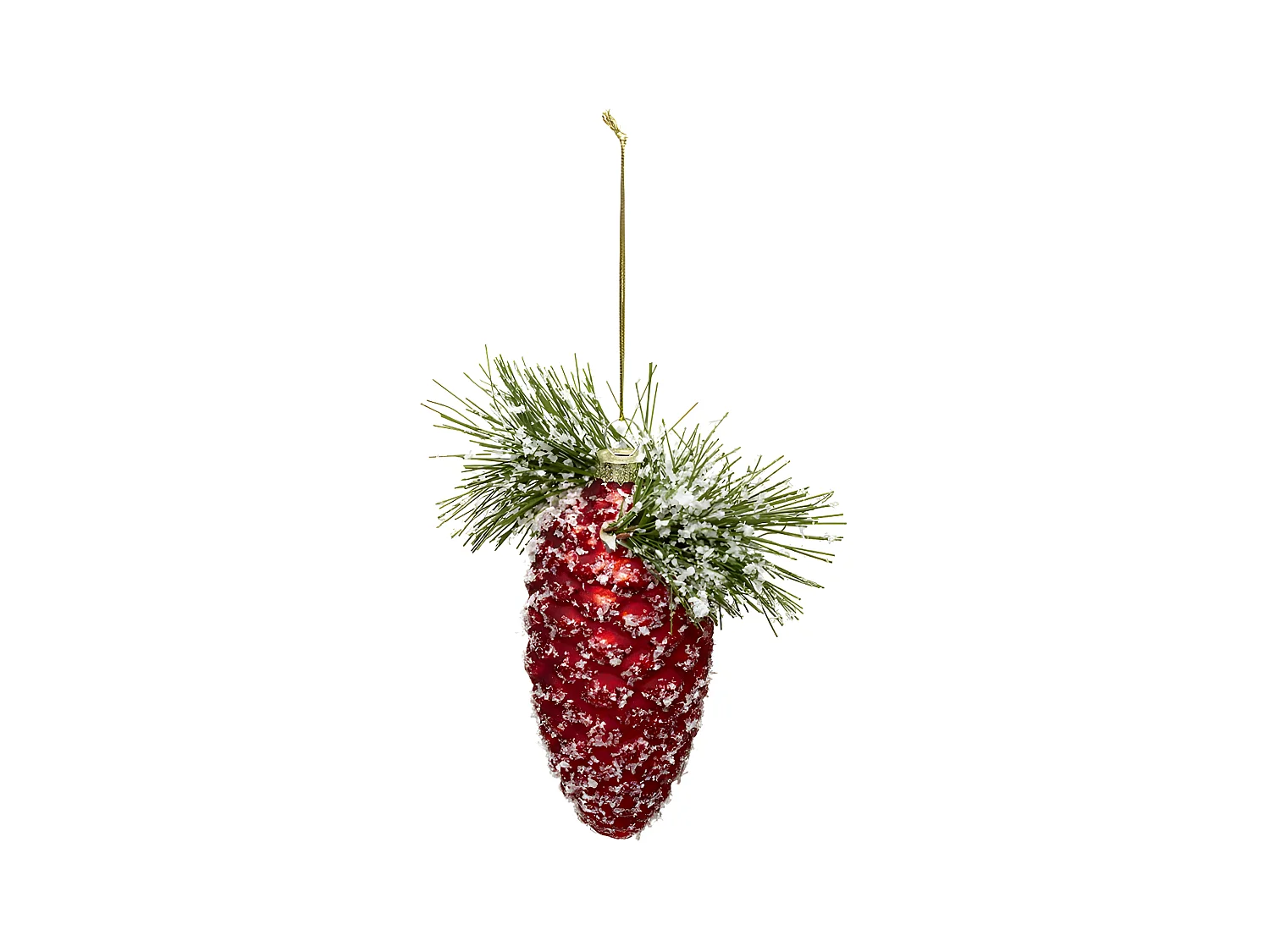 Sujet de Noël Pomme de Pin "Soir" 13cm Rouge