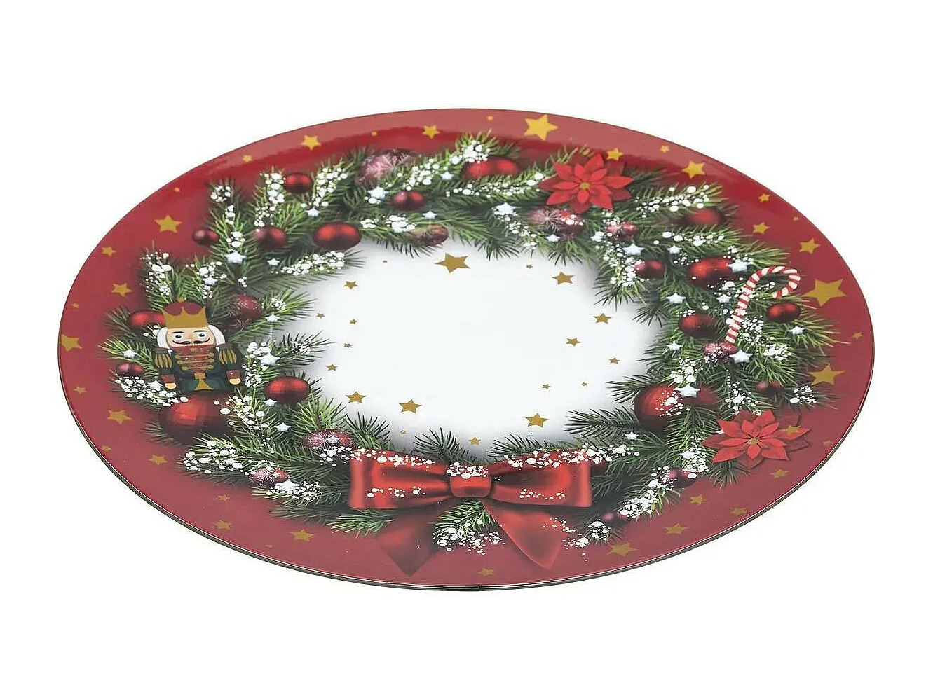Assiette de Présentation "Soir de Noël" 33cm Rouge