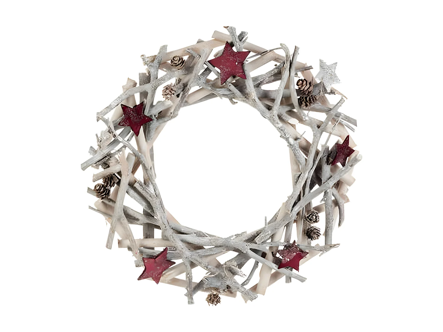 Couronne de Noël "Première Étoile" 32cm Gris